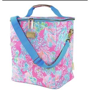 Lilly Pulitzer Seaing Things RARE Insulated Cooler Bag Women Pink Blue Tropical